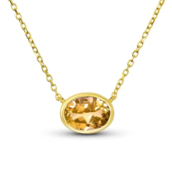 Oval Citrine Pendant in 14K Yellow Gold Robert Irwin Jewelers Memphis, TN