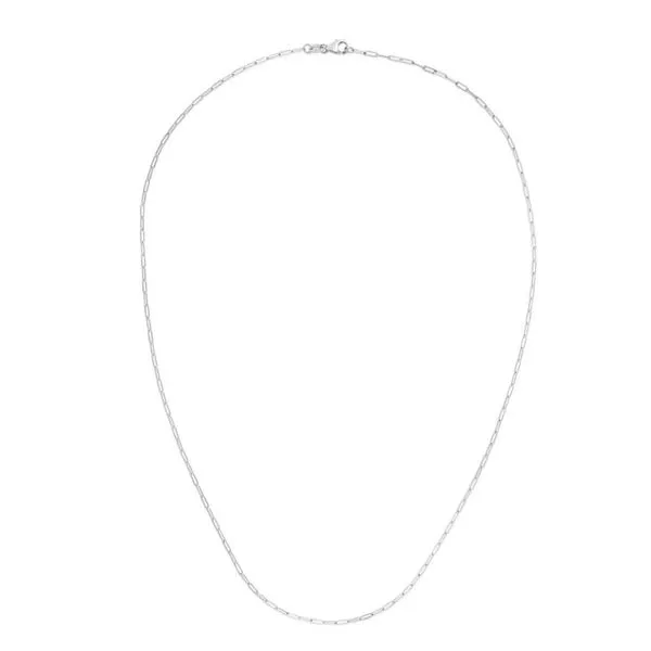 14k White Gold 18 Inch 1.5mm Paperclip Chain Robert Irwin Jewelers Memphis, TN