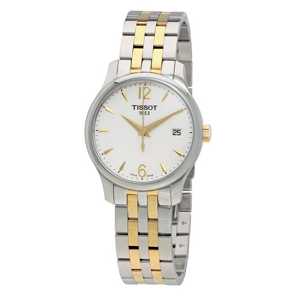 Tissot Tradition White Dial Two-tone Stainless Steel Ladies Watch T0632102203700 Robert Irwin Jewelers Memphis, TN
