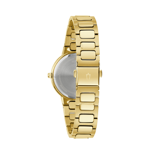 Bulova Ladies Gold Tone Stainless Steel Quartz Watch 97L171 Image 2 Robert Irwin Jewelers Memphis, TN