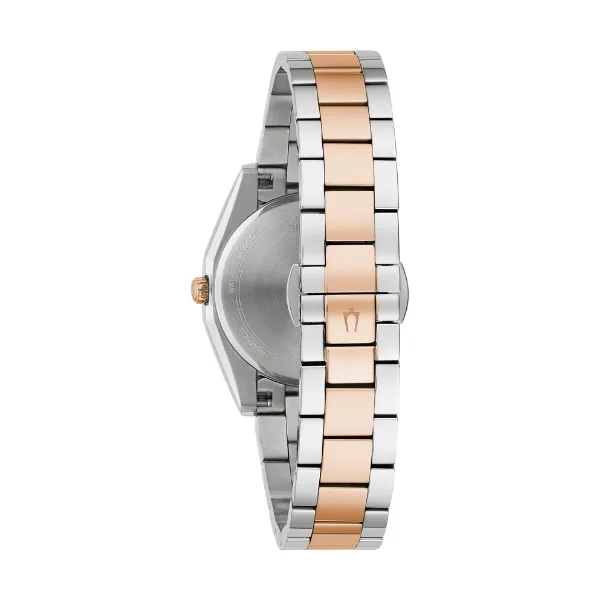 Bulova Ladies White Dial Stainless Steel Bracelet Surveyor Watch 98P207 Image 3 Robert Irwin Jewelers Memphis, TN