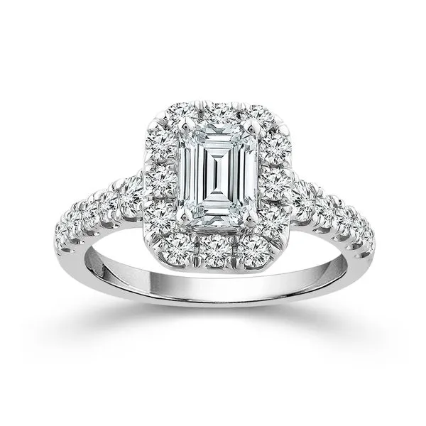 14K White Gold Emerald Cut Lab-Grown Engagement Ring  Roberts Jewelers Jackson, TN