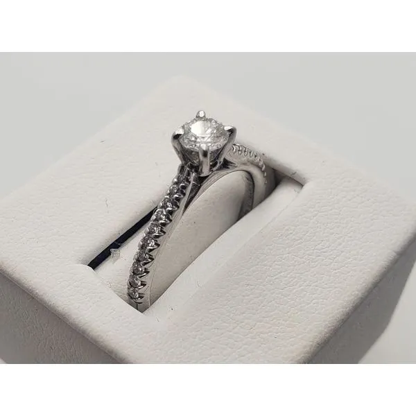 14k white gold round center engagement ring Image 2 Roberts Jewelers Jackson, TN