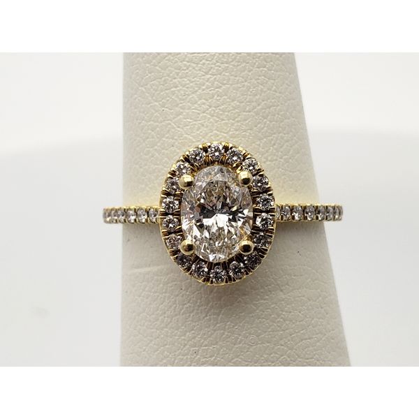 18k yellow gold and oval diamond engagement ring Roberts Jewelers Jackson, TN