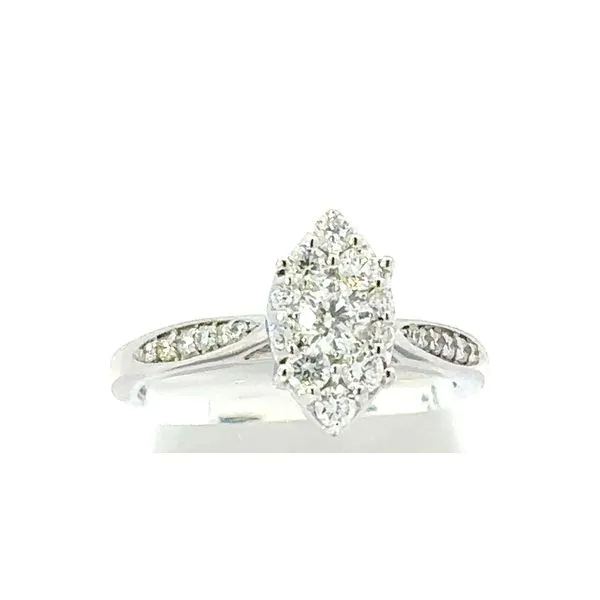14K White Gold Marquise Cluster Engagement Ring Roberts Jewelers Jackson, TN