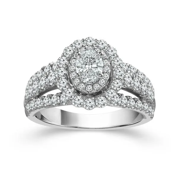 14K White Gold Oval Diamond Engagement Ring Roberts Jewelers Jackson, TN