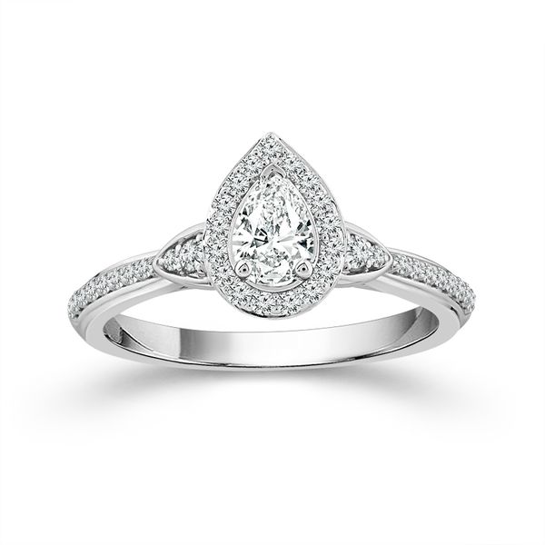 14K White Gold Pear Diamond Engagement Ring Roberts Jewelers Jackson, TN