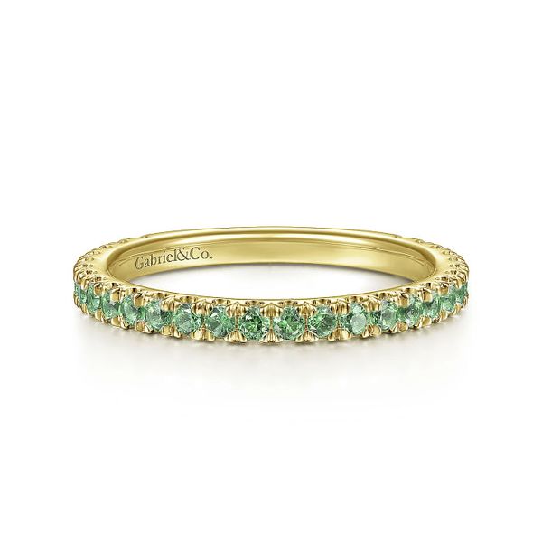14K Yellow Gold Emerald Stacklable Ring Roberts Jewelers Jackson, TN