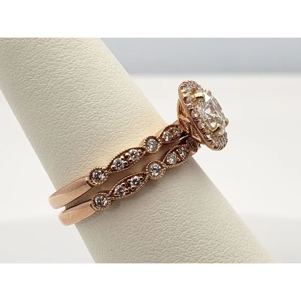 14k rose gold round diamond wedding set Image 2 Roberts Jewelers Jackson, TN