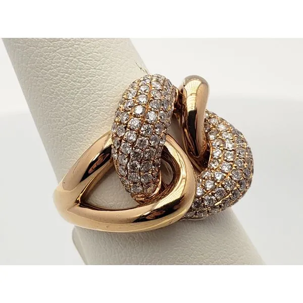 18k rose gold woven ring with diamond Image 2 Roberts Jewelers Jackson, TN