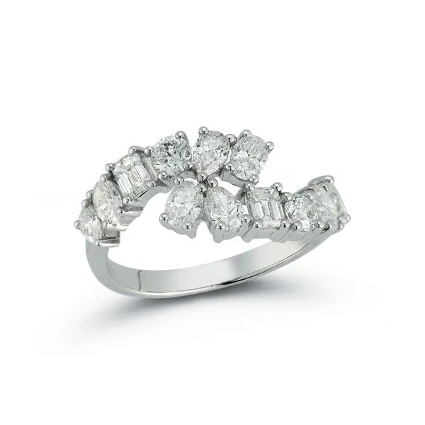 18K White Gold Multi-Shape Diamond Bypass Ring Roberts Jewelers Jackson, TN