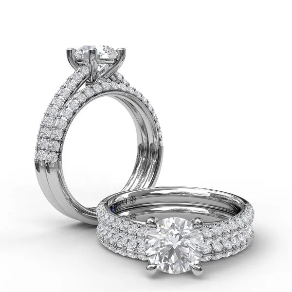 FANA Double Row Diamond Engagement Ring Image 4 Roberts Jewelers Jackson, TN