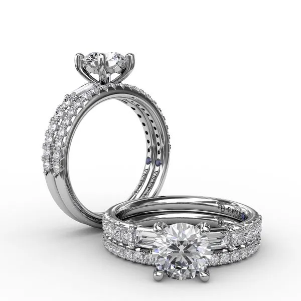 Contemporary Diamond Solitaire Engagement Ring With Bague...