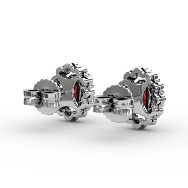 Halo Ruby and Diamond Stud Earrings Image 3 Roberts Jewelers Jackson, TN