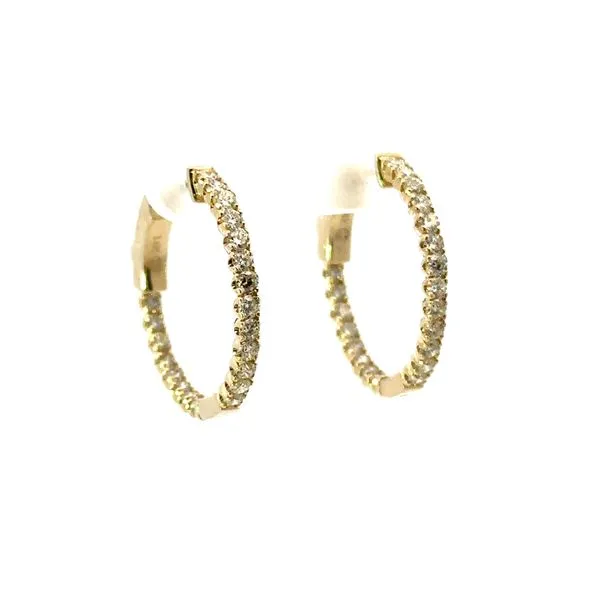 14K Yellow Gold Diamond Hoops Roberts Jewelers Jackson, TN