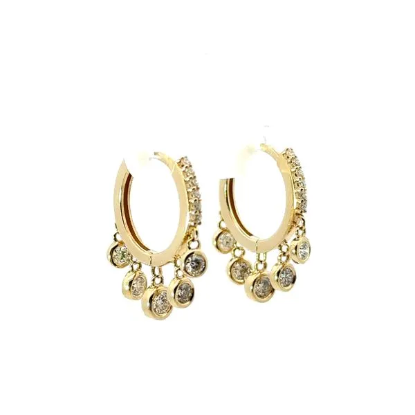 14K Yellow Gold Diamond Hoops Roberts Jewelers Jackson, TN