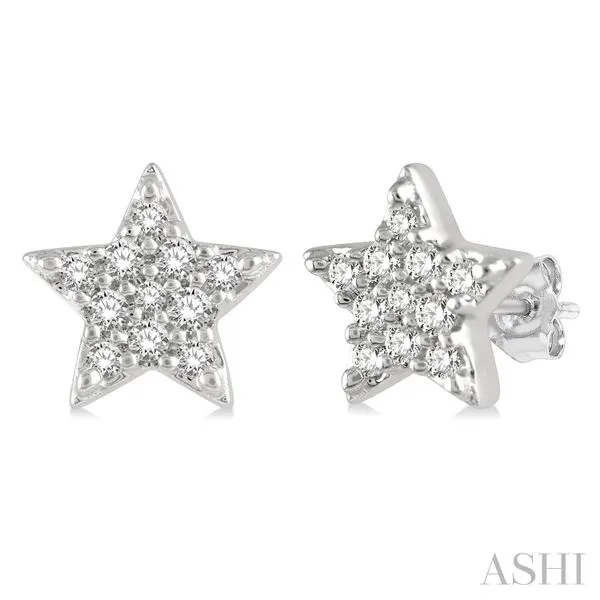 10K White Gold Diamond Star Studs Roberts Jewelers Jackson, TN