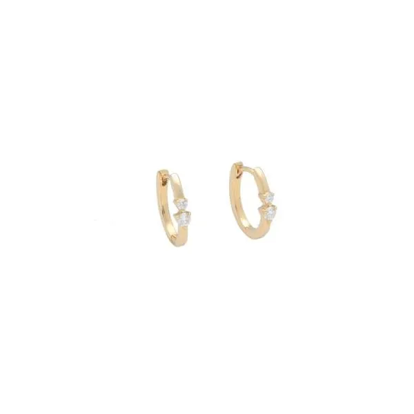 14K Yellow Gold Diamond Huggie Hoops Roberts Jewelers Jackson, TN