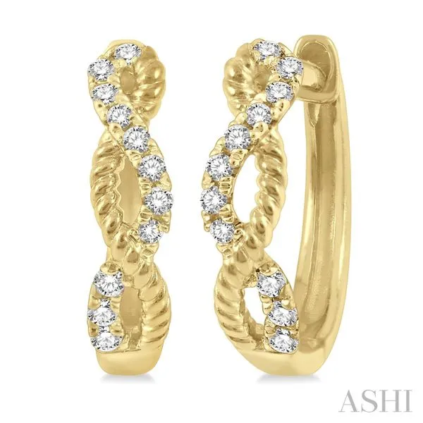 10K Yellow Gold Diamond Twist Huggies Roberts Jewelers Jackson, TN