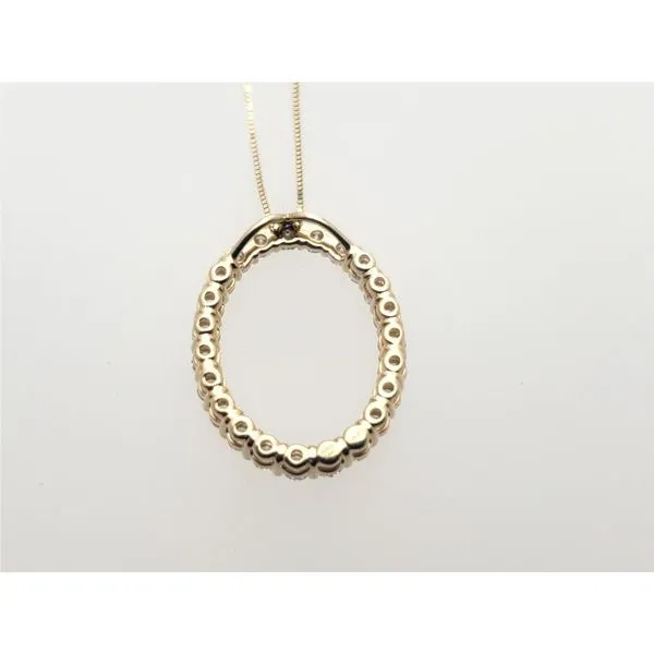 14k yellow gold and diamond oval pendant Image 2 Roberts Jewelers Jackson, TN