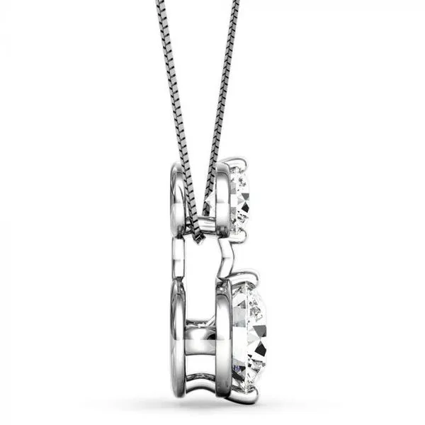 14K White Gold Diamond Solitaire Pendant Image 2 Roberts Jewelers Jackson, TN