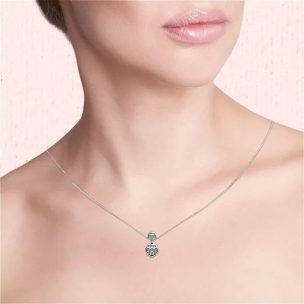 14K White Gold Diamond Solitaire Pendant Image 4 Roberts Jewelers Jackson, TN