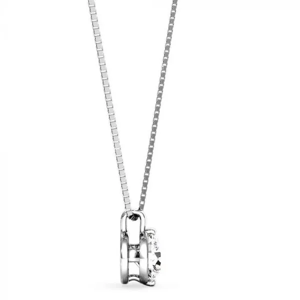 14K White Gold Diamond Solitare Pendant Image 2 Roberts Jewelers Jackson, TN