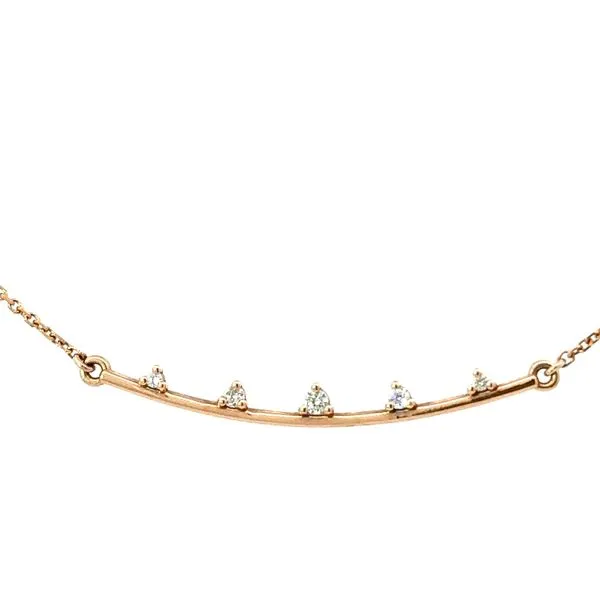 14k rose gold diamond bar necklace Image 2 Roberts Jewelers Jackson, TN