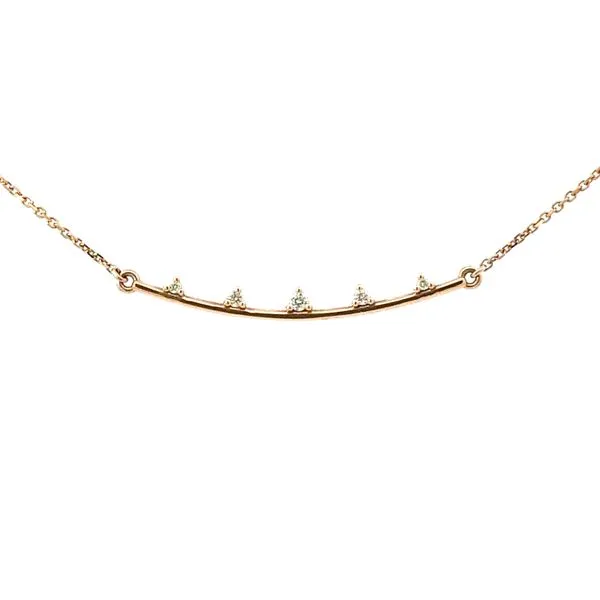 14k rose gold diamond bar necklace Roberts Jewelers Jackson, TN