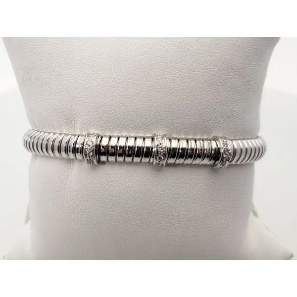 18k white gold and diamond flex bangle Roberts Jewelers Jackson, TN