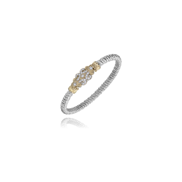 14k yellow gold and sterling silver scroll design bracelet diamonds Roberts Jewelers Jackson, TN