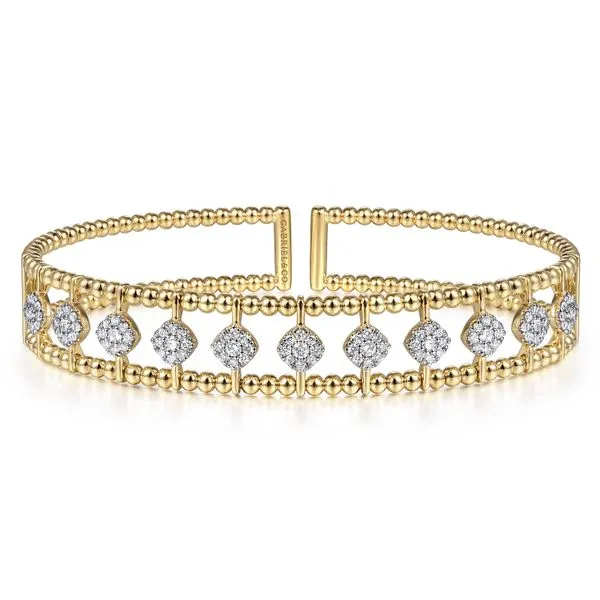 14K Yellow Gold Bujukan Diamond Cuff Bangle similar item image