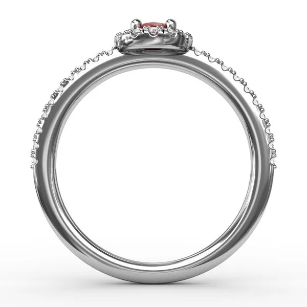 Classic Halo Ruby and Diamond Ring Image 3 Roberts Jewelers Jackson, TN