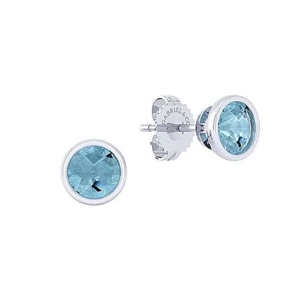 925 Sterling Silver Aquamarine Stud Earrings Roberts Jewelers Jackson, TN