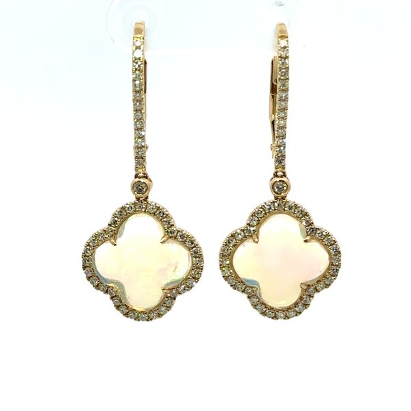 14K Yellow Gold Opal Dangle Earrings Colored Stone Earrings Roberts Jewelers Jackson, TN