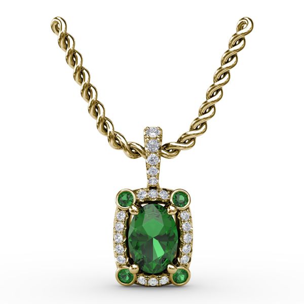 Feel The Elegance Emerald and Diamond Pendant Roberts Jewelers Jackson, TN
