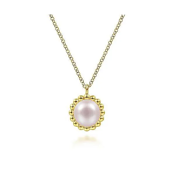 14K Yellow Gold Bujukan Pearl Pendant Necklace Roberts Jewelers Jackson, TN