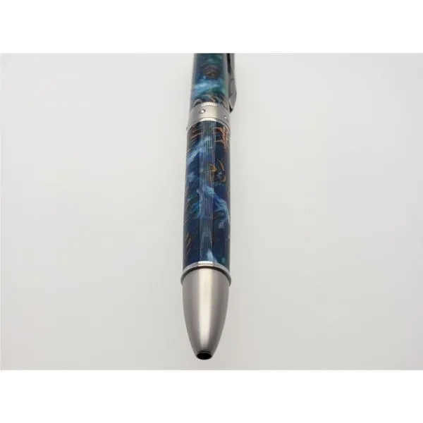 Chablis pine cone green & blue acrylic, with Mokune Gane and sapphire pen Image 3 Roberts Jewelers Jackson, TN