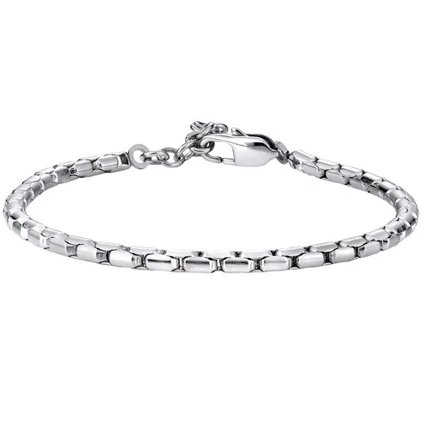 Rounded box link bracelet in stainles steel Roberts Jewelers Jackson, TN