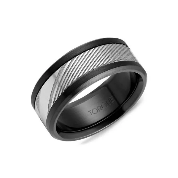 Men's Damascus and Black Cobalt Wedding Band  Roberts Jewelers Jackson, TN