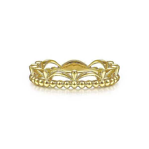 14K Yellow Gold Bujukan Bead Crown Ring Roberts Jewelers Jackson, TN