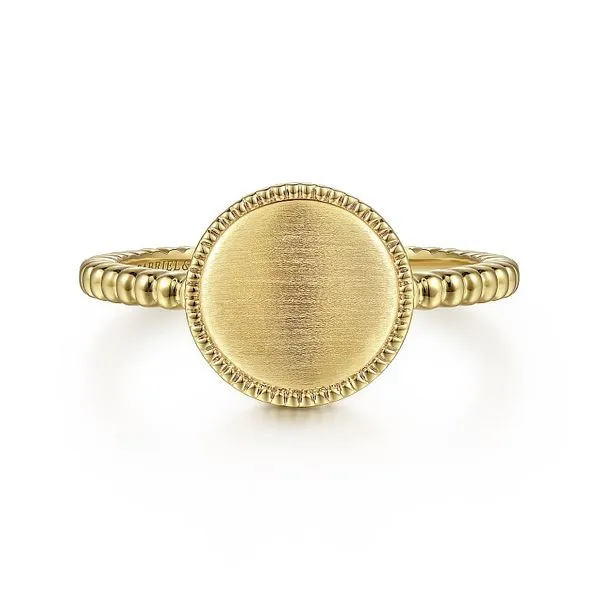 14K Yellow Gold Bujukan Engravable Signet Ring Roberts Jewelers Jackson, TN