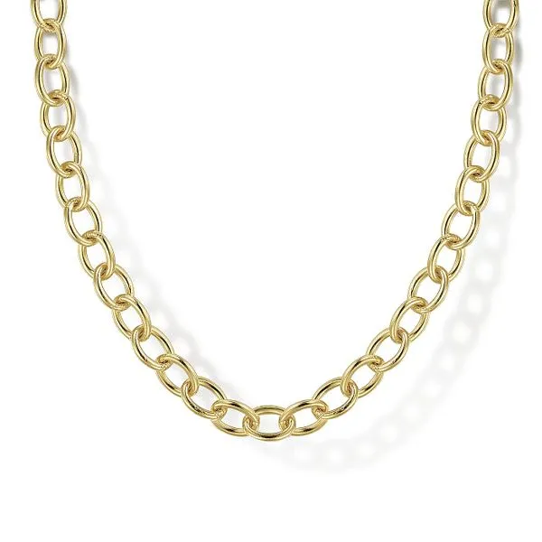 14K Yellow Gold Oval Link Chain Necklace Roberts Jewelers Jackson, TN
