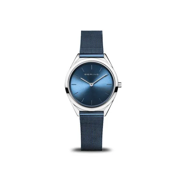 Ultra slim polished silver and blue Roberts Jewelers Jackson, TN