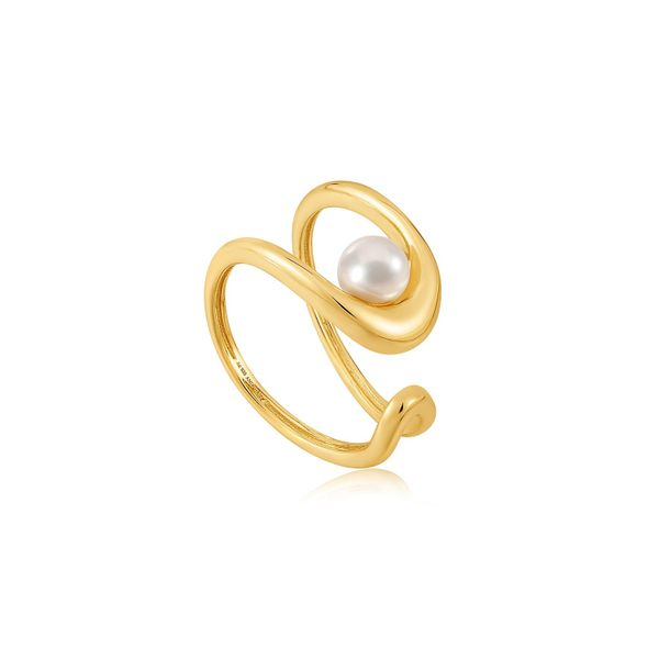  Gold Pearl Sculpted Adjustable Ring Roberts Jewelers Jackson, TN