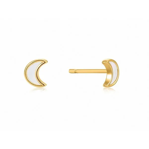 Moon Gold Stud Earrings Roberts Jewelers Jackson, TN