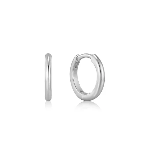 Silver Smooth Huggie Hoop Earrings Roberts Jewelers Jackson, TN