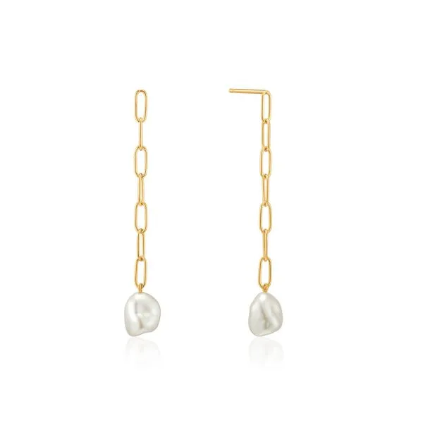 Gold Pearl Chunky Drop Earrings Roberts Jewelers Jackson, TN