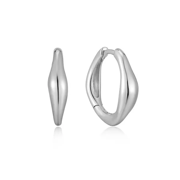 Silver Wave Huggie Hoop Earrings Roberts Jewelers Jackson, TN