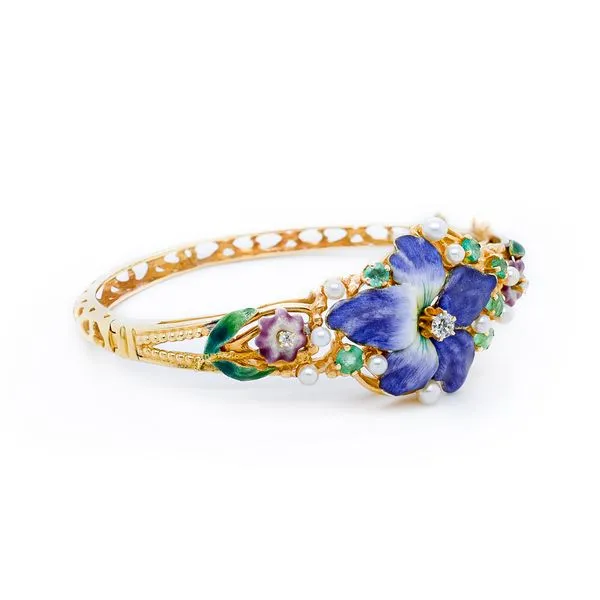 14k Yellow Gold Floral Motif Bracelet Circa 1940 Image 3 Roberts Jewelers Jackson, TN